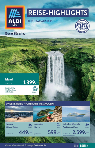 Aldi Süd Reisen Prospekt cover image